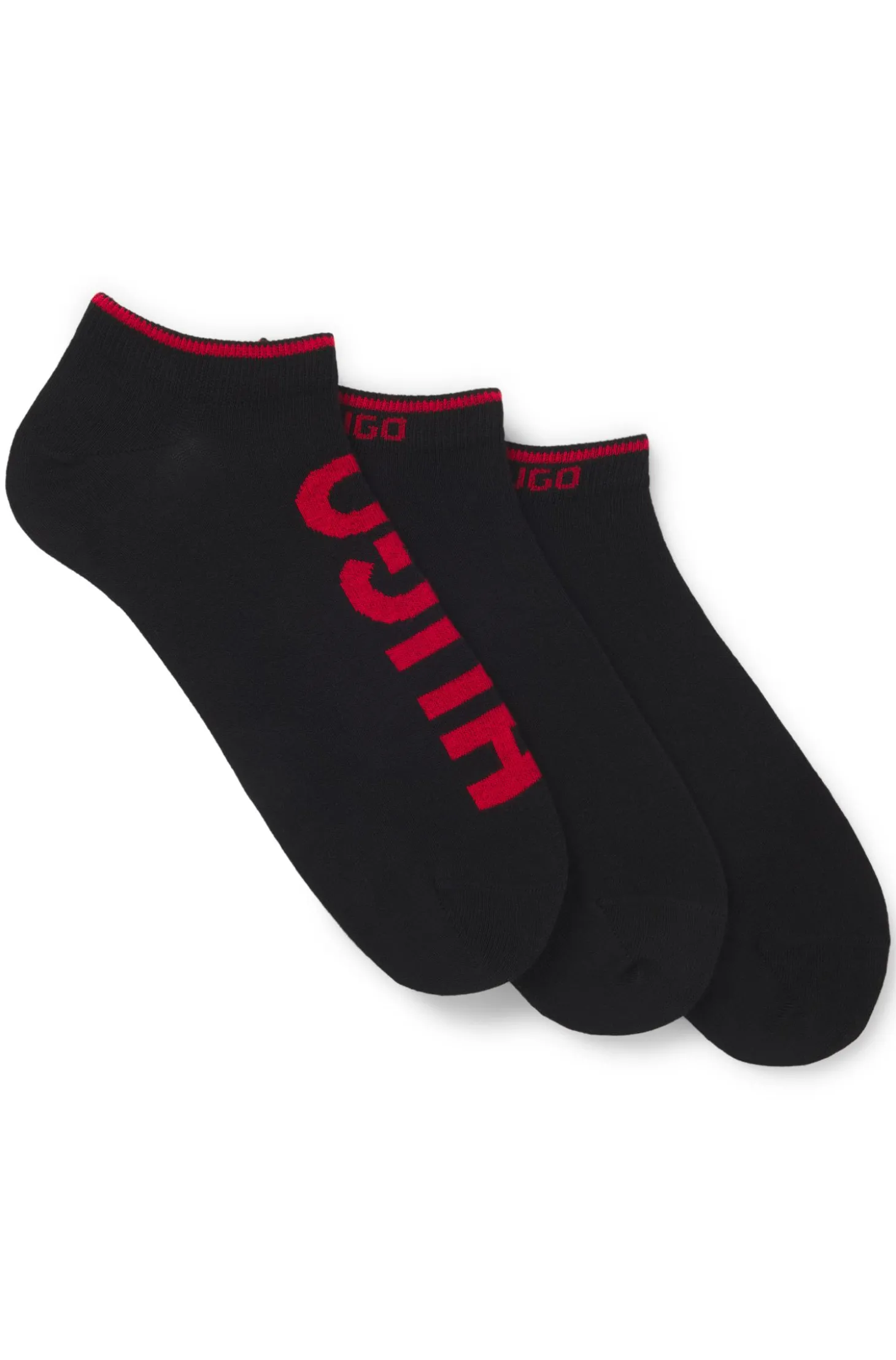 Dreierpack Sneakers-Socken mit Logos