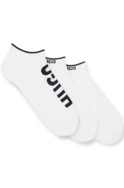 Dreierpack Sneakers-Socken mit Logos