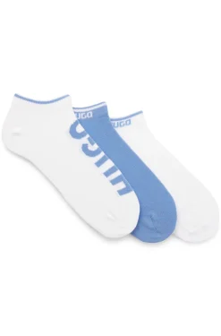 Dreierpack Sneakers-Socken mit Logos