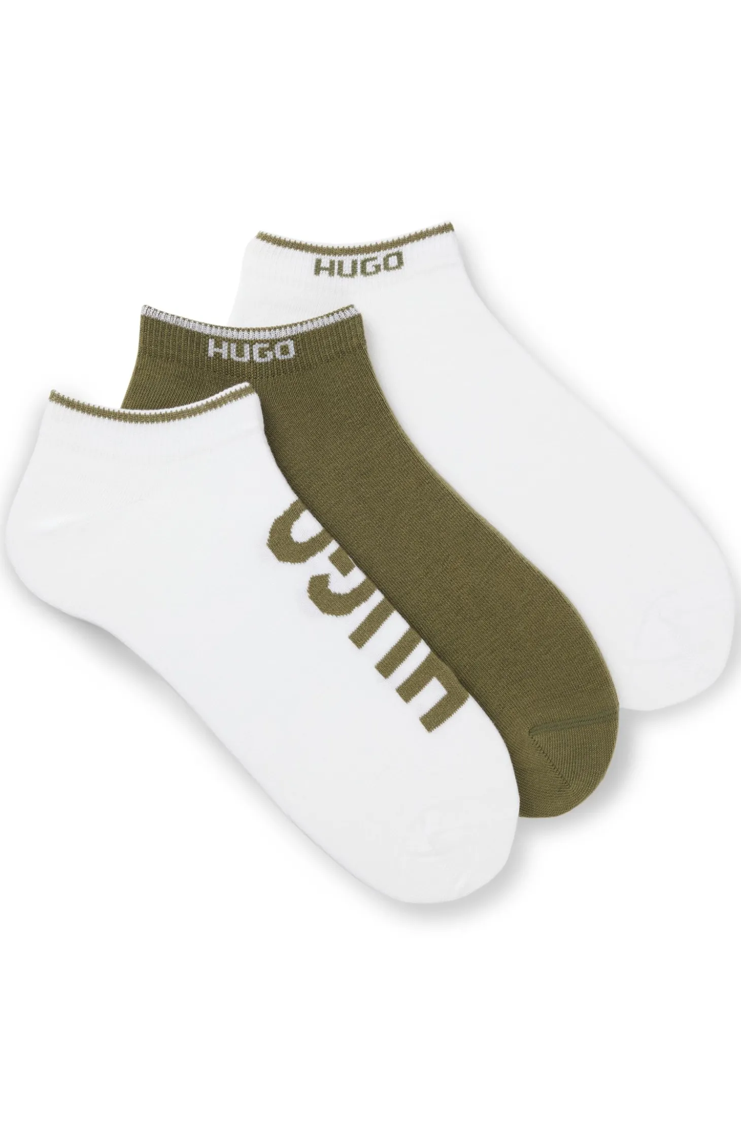 Dreierpack Sneakers-Socken mit Logos