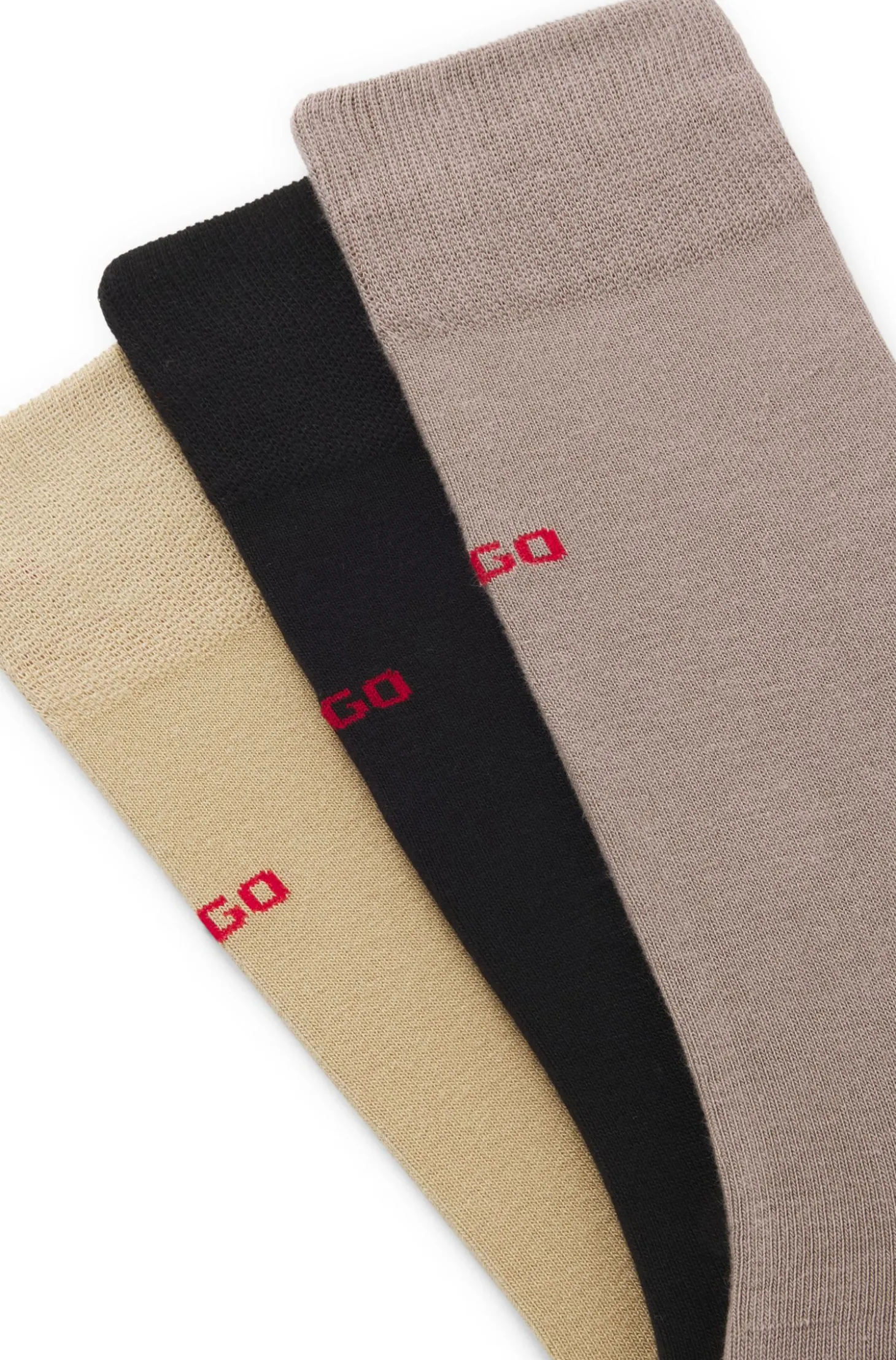 Dreierpack Socken in normaler Länge mit Logos