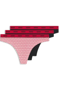 Dreierpack Strings aus Stretch-Baumwolle mit Logo-Details