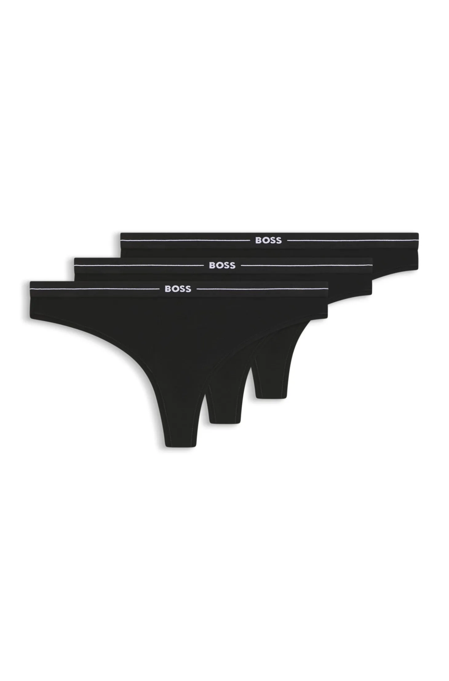 Dreierpack Strings aus Stretch-Baumwolle mit Logos am Bund