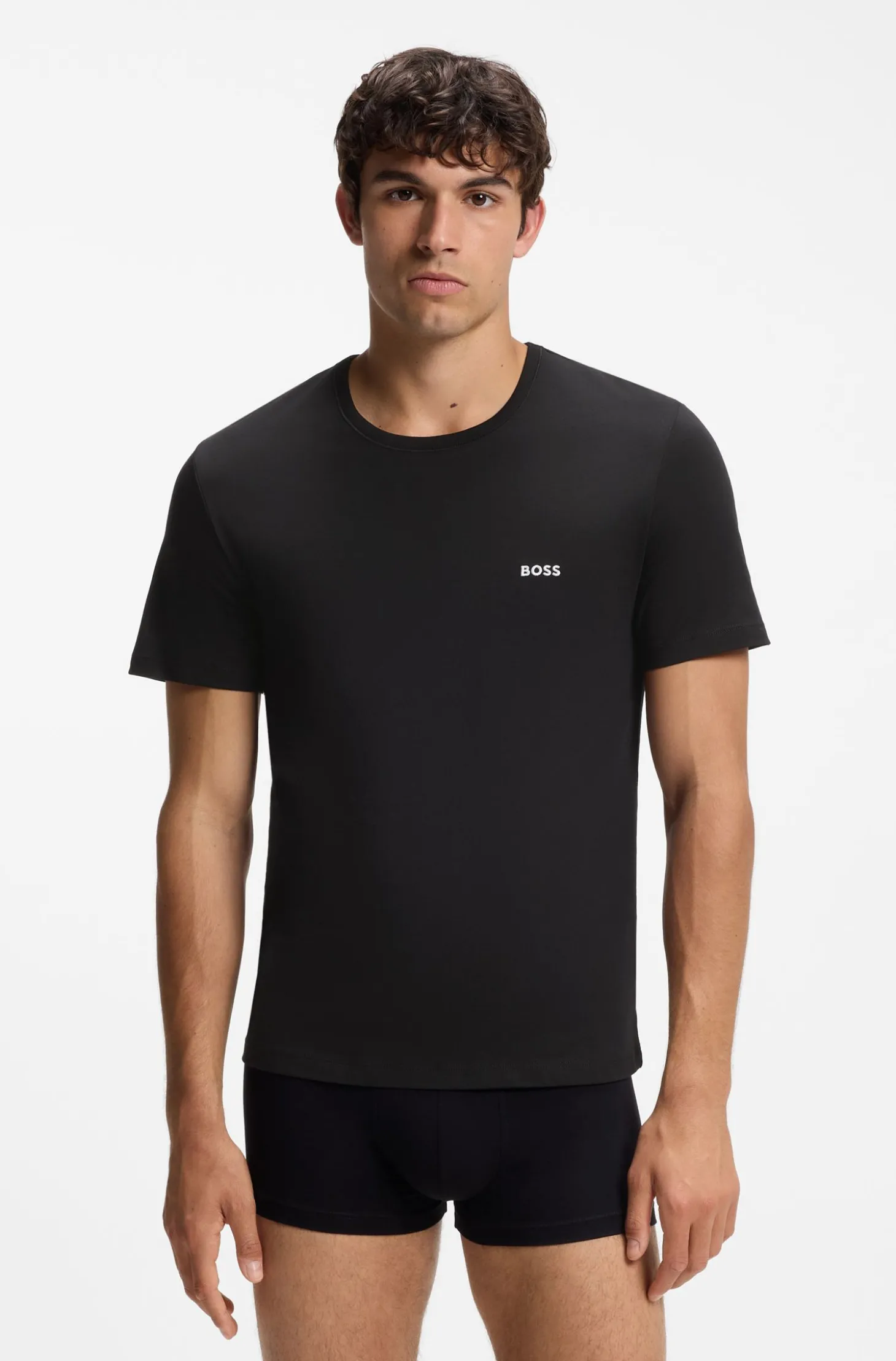 Dreierpack T-Shirts aus Baumwolle mit Logo-Stickerei