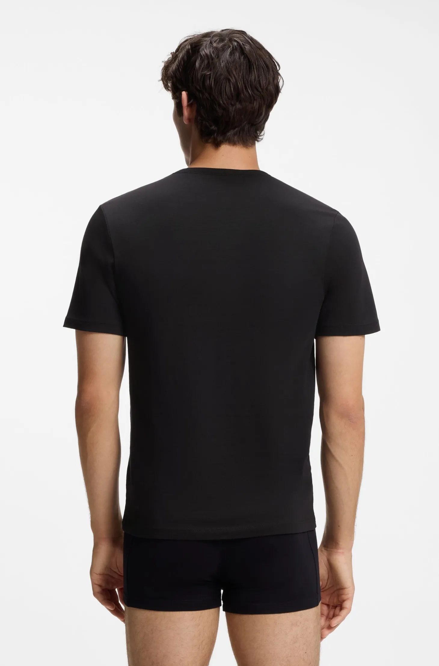 Dreierpack T-Shirts aus Baumwolle mit Logo-Stickerei