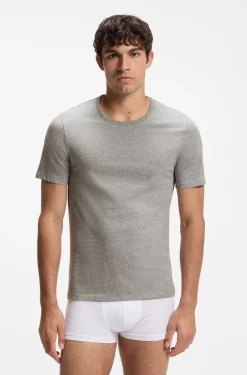 Dreierpack T-Shirts aus Baumwolle mit Logo-Stickerei