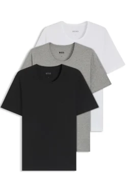 Dreierpack T-Shirts aus Baumwolle mit Logo-Stickerei