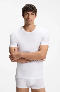 Dreierpack T-Shirts aus Baumwolle mit Logo-Stickerei