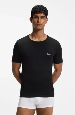 Dreierpack T-Shirts aus Baumwolle mit Logo-Stickerei
