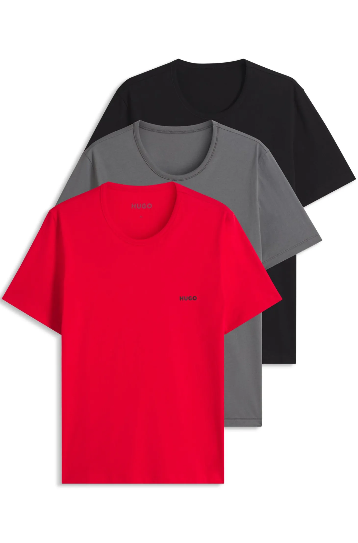 Dreierpack T-Shirts aus Baumwolle mit Logo-Print