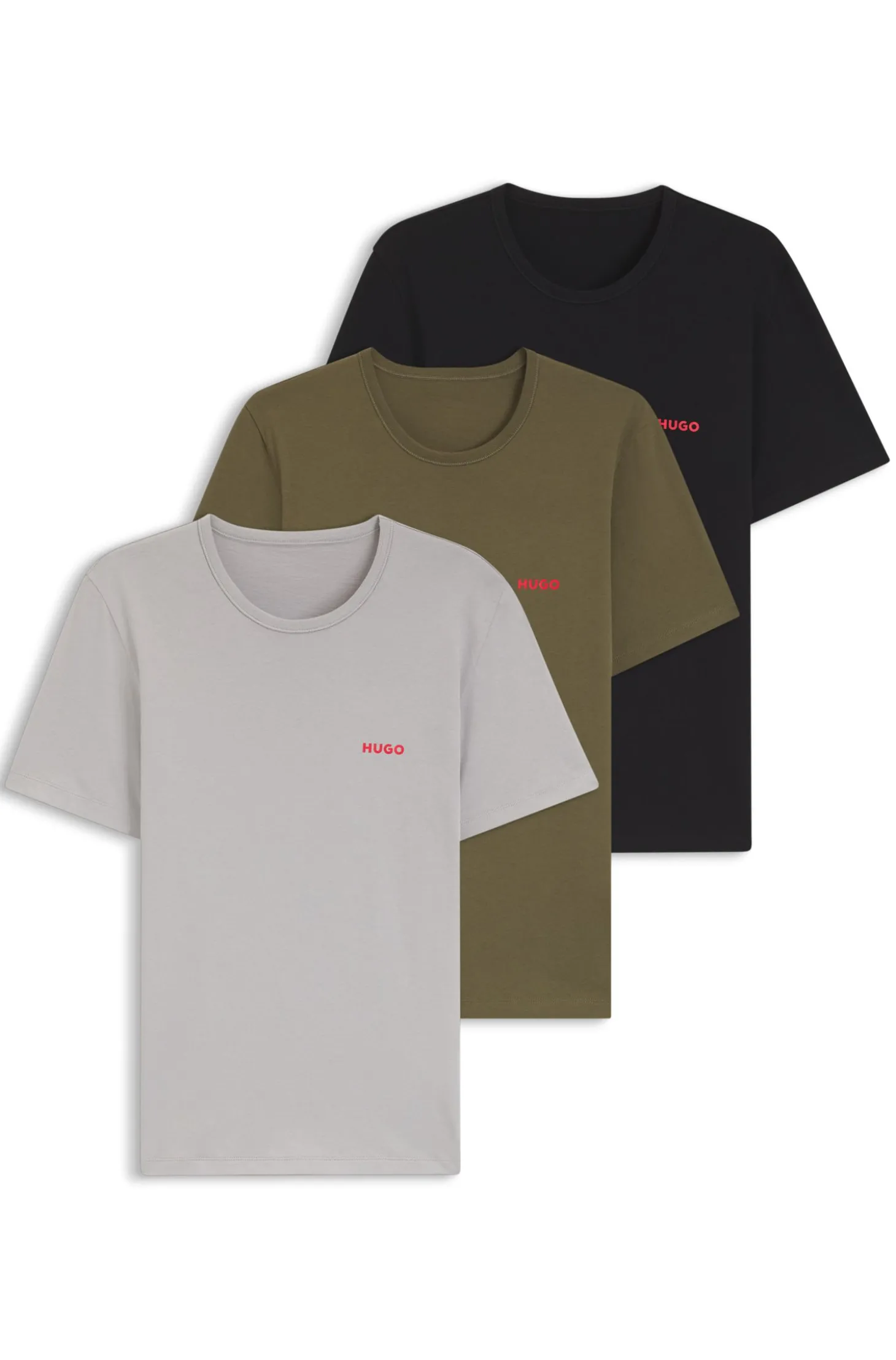 Dreierpack T-Shirts aus Baumwolle mit Logo-Print