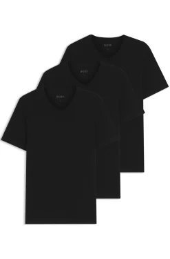 Dreierpack T-Shirts mit V-Ausschnitt aus Baumwolle