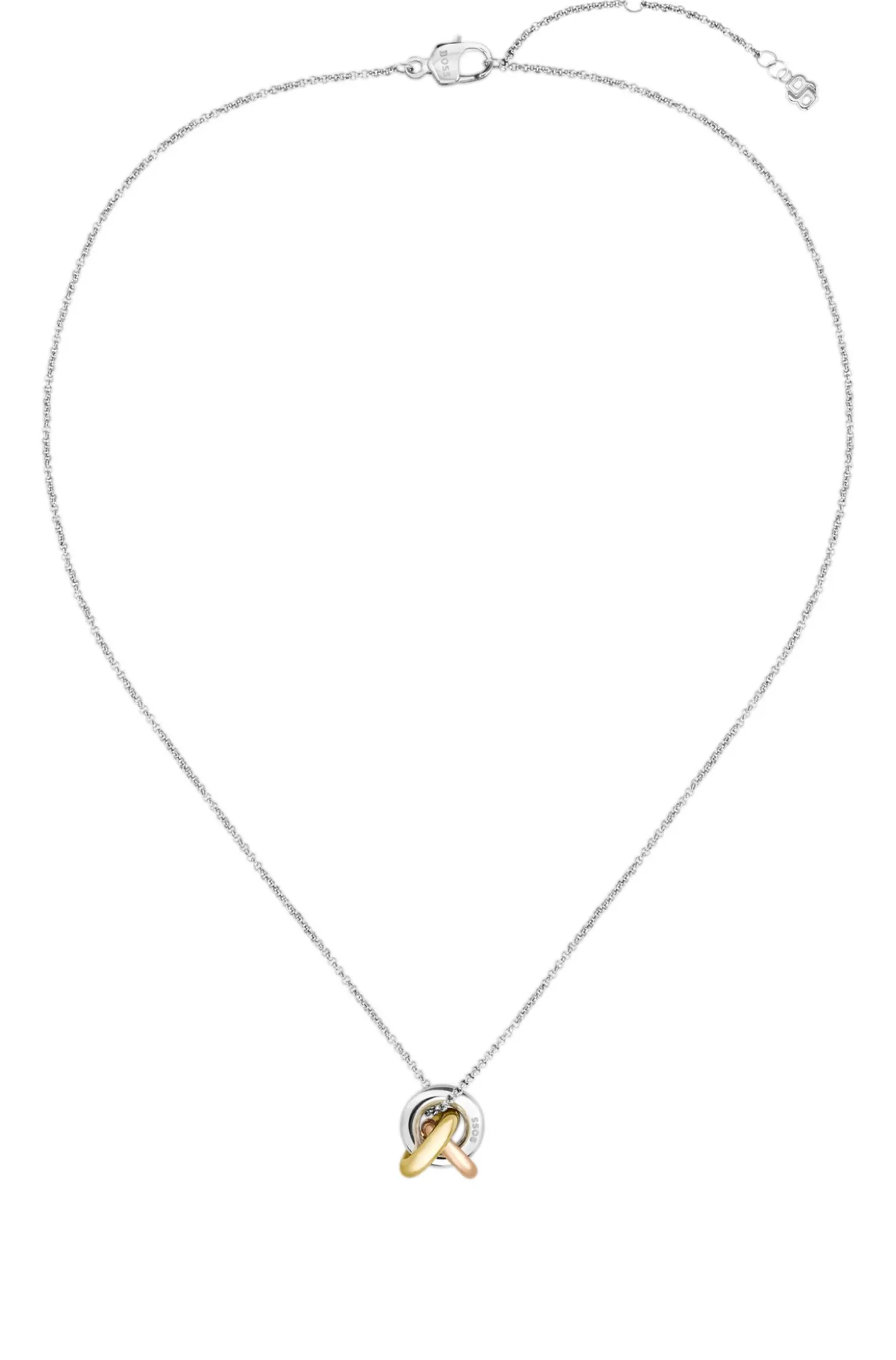 Dreifarbige Halskette im Knoten-Design