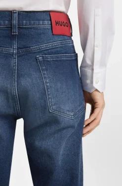 Dunkelblaue Slim-Fit Jeans aus bequemem Stretch-Denim