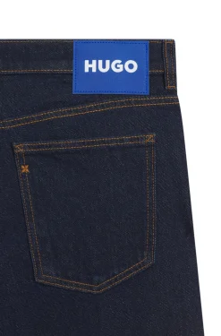 Dunkelblaue Tapered-Fit Jeans aus Stretch-Denim
