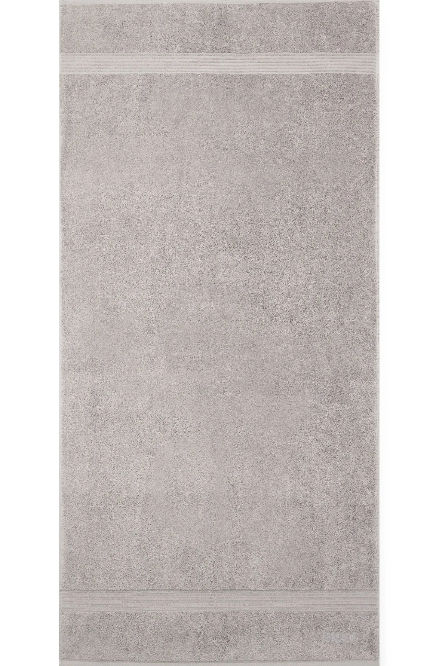 Duschtuch aus Baumwolle in Silber mit Logo-Stickerei