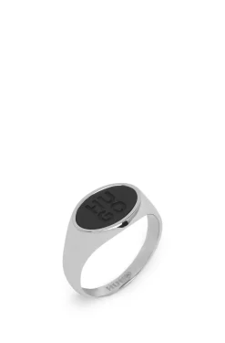 Edelstahlring mit Stack-Logo und Emaille-Einsatz