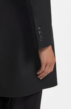 Eleganter Slim-Fit Mantel aus Wolle mit Kaschmir