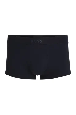Eng anliegende Boxershorts aus Mikrofaser mit kurzem Bein und Silikon-Logo am Bund