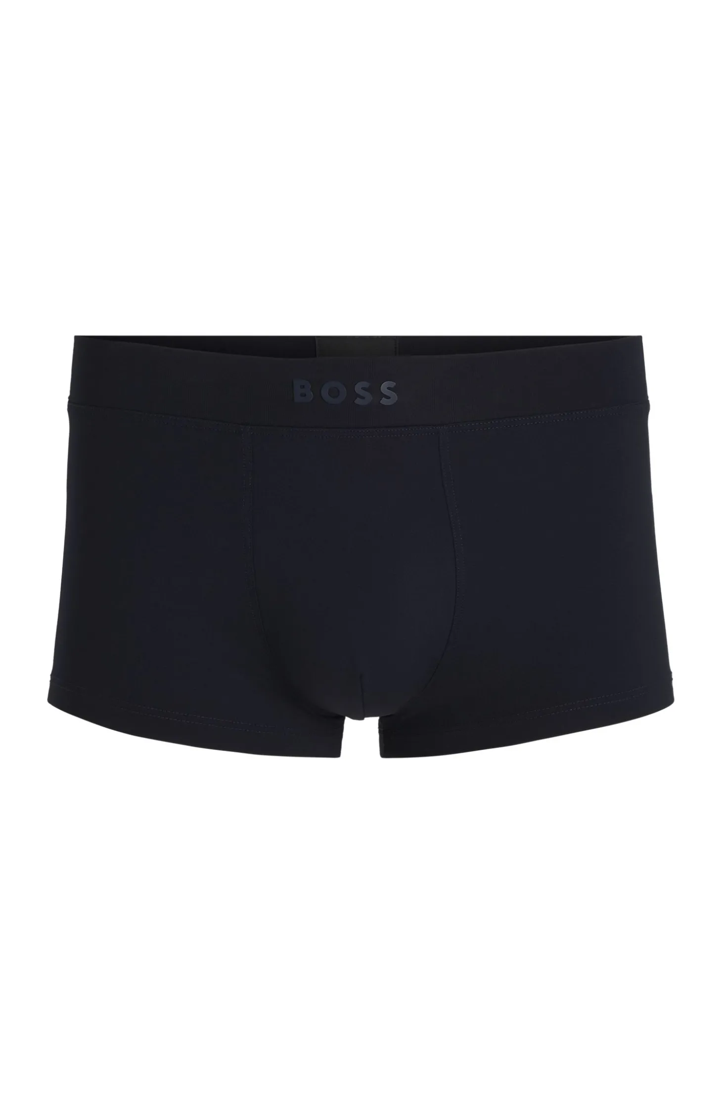 Eng anliegende Boxershorts aus Mikrofaser mit kurzem Bein und Silikon-Logo am Bund