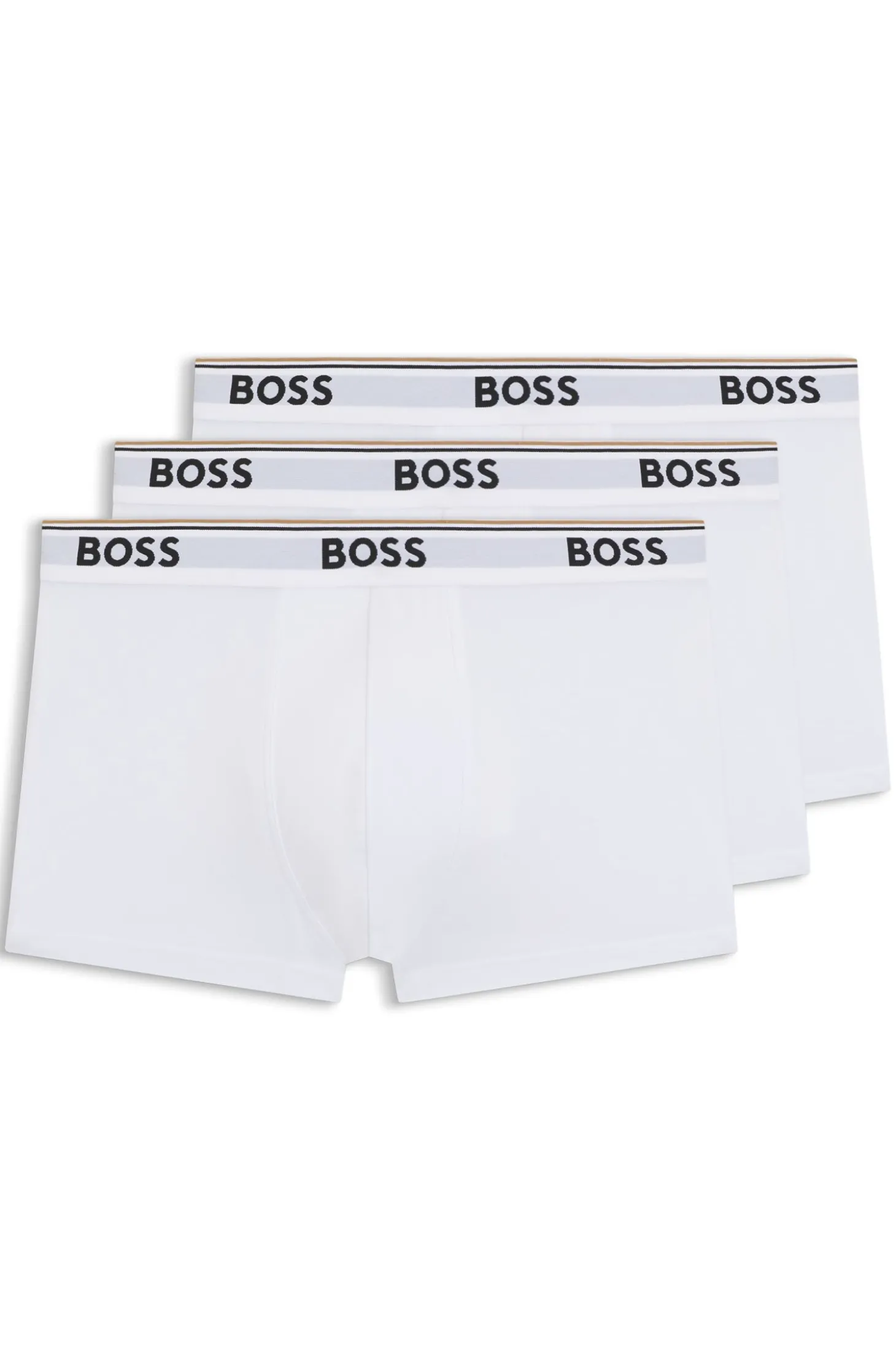 Eng anliegende Boxershorts aus Stretch-Baumwolle mit kurzem Bein und fortlaufenden Logos