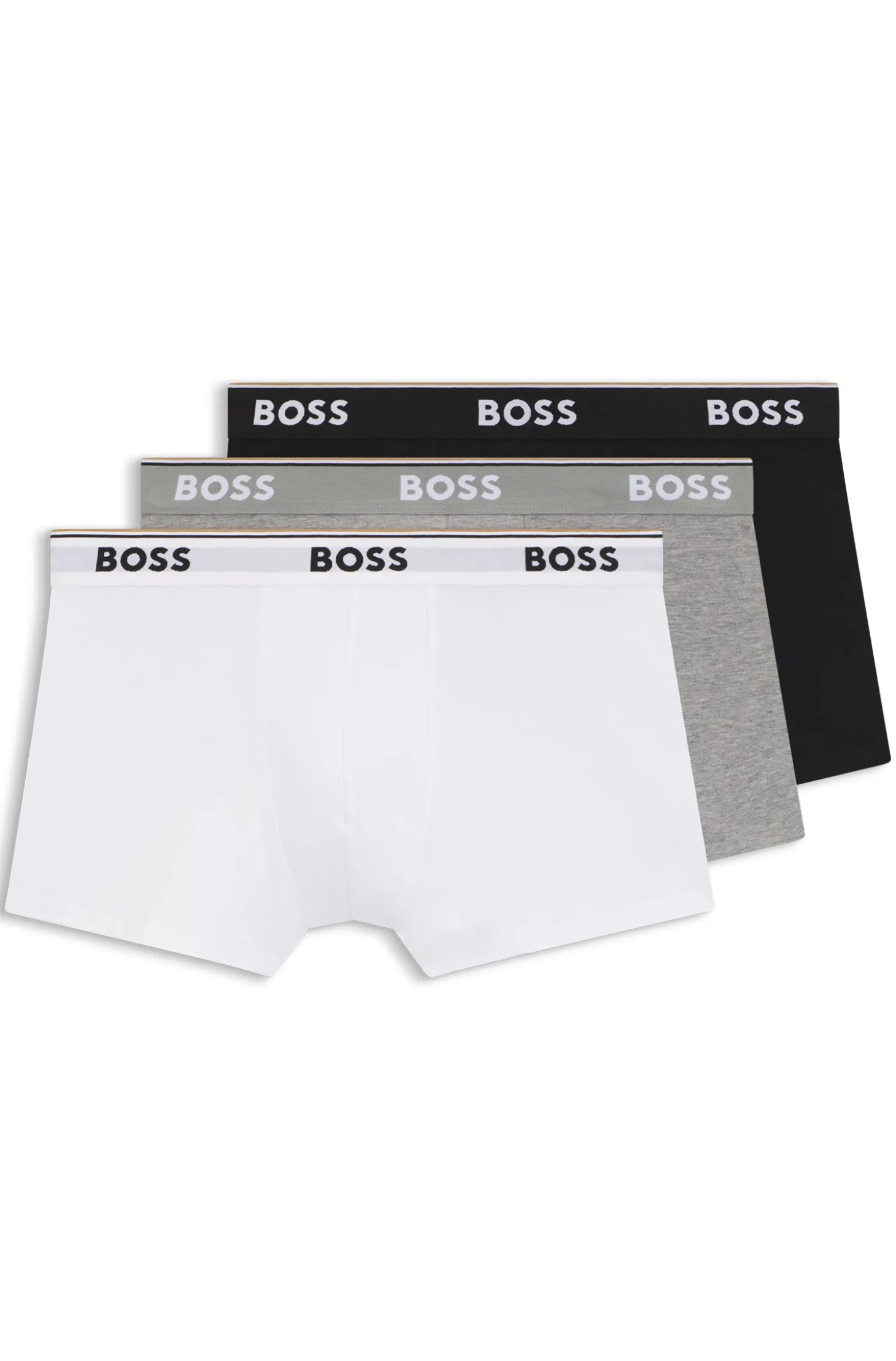 Eng anliegende Boxershorts aus Stretch-Baumwolle mit kurzem Bein und fortlaufenden Logos
