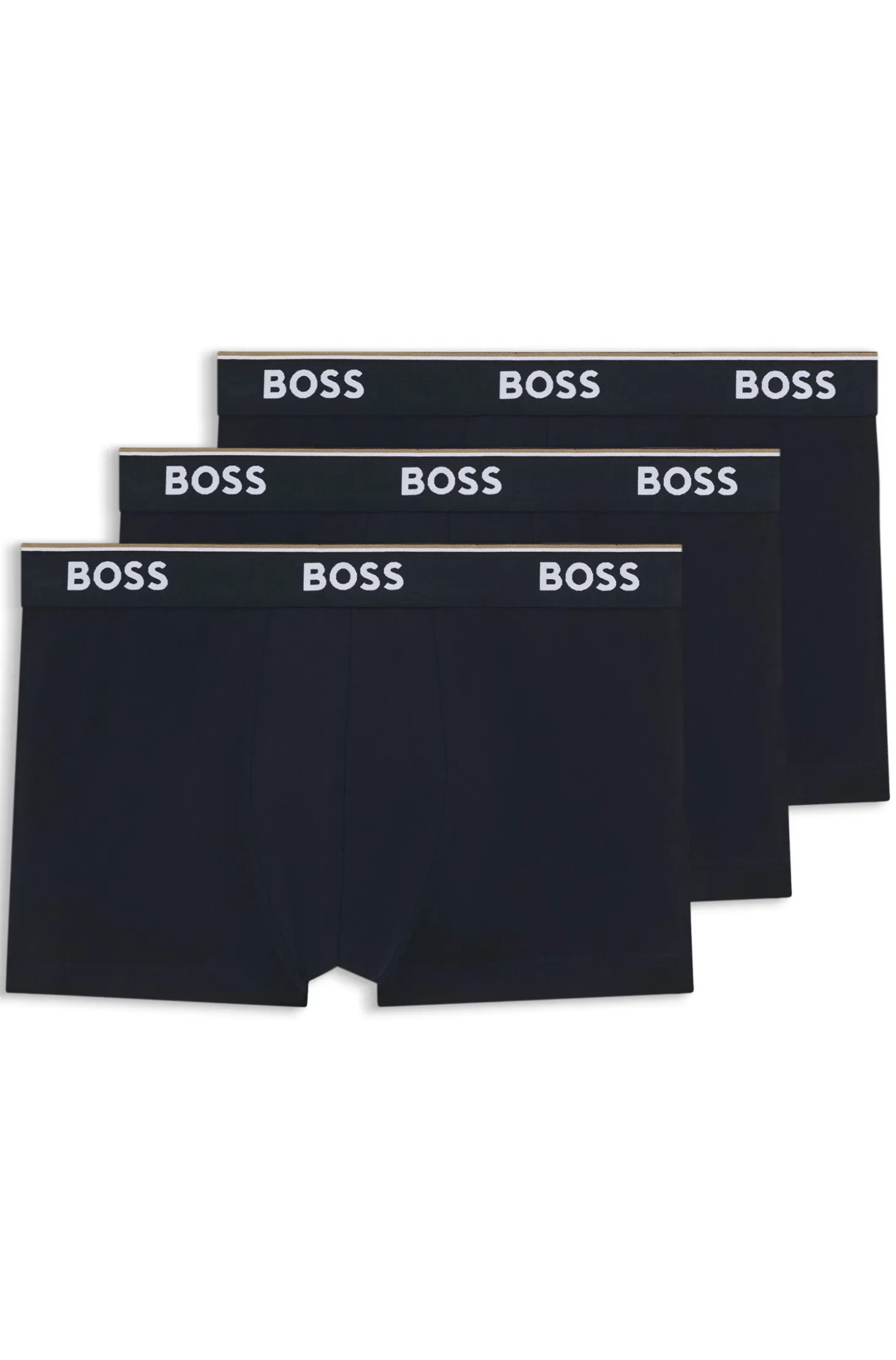 Eng anliegende Boxershorts aus Stretch-Baumwolle mit kurzem Bein und fortlaufenden Logos