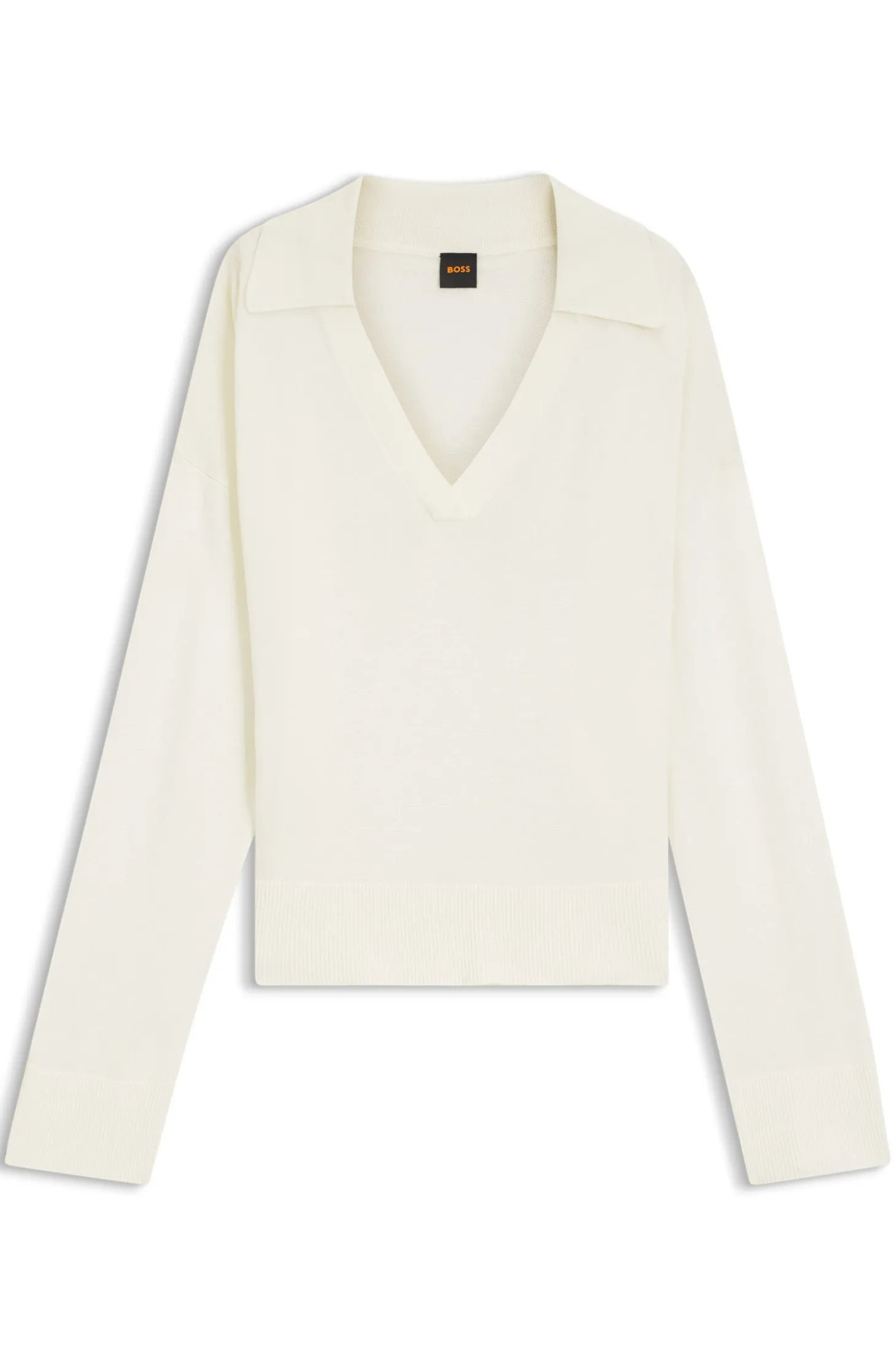 Entspannter Pullover mit offenem Kragen
