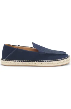 Espadrilles aus Veloursleder mit Jute-Zwischensohle