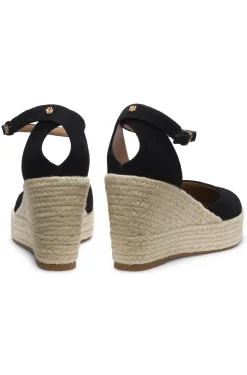 Espadrilles aus Veloursleder mit Keilsohle