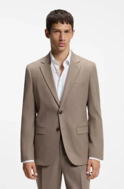 Extra Slim-Fit Anzugsakko aus meliertem Flanell