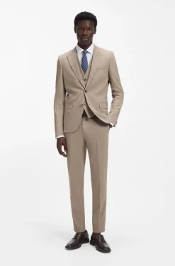 Extra Slim-Fit Dreiteiler aus strukturiertem Stretch-Gewebe