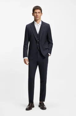 Extra Slim-Fit Dreiteiler aus strukturiertem Stretch-Gewebe