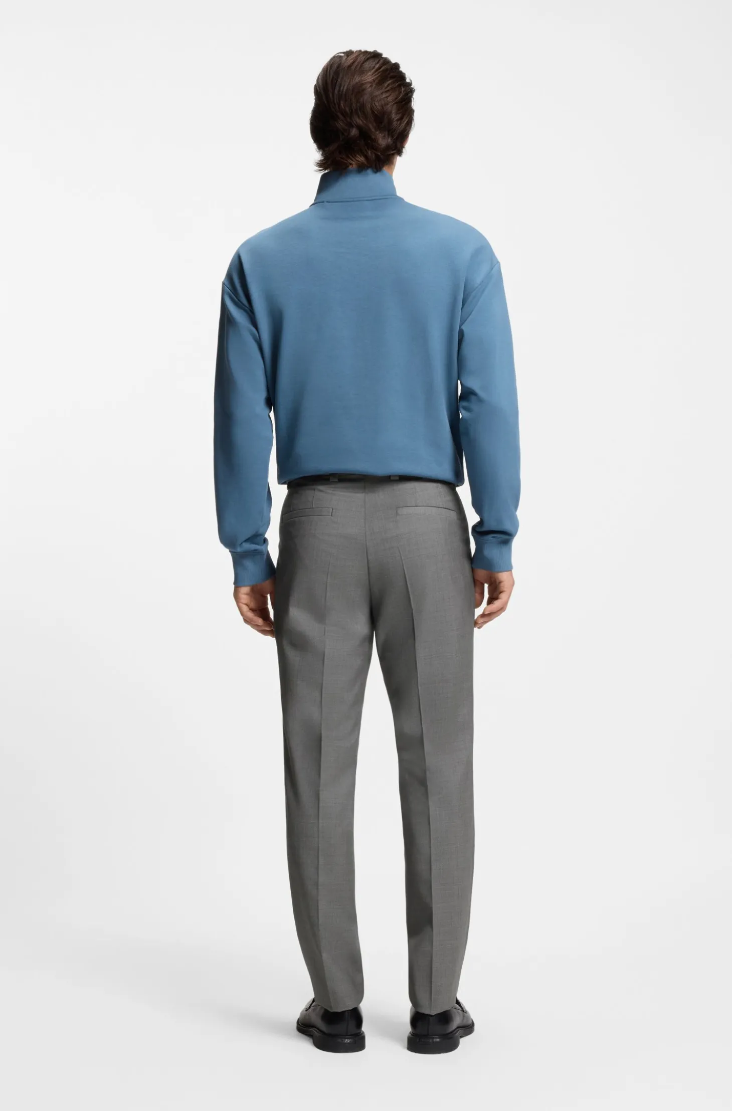 Extra Slim-Fit Hose aus strukturierter Schurwolle
