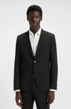 Extra Slim-Fit Jacke aus elastischem Woll-Mix