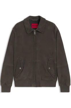 Extra Slim-Fit Jacke aus softem Veloursleder