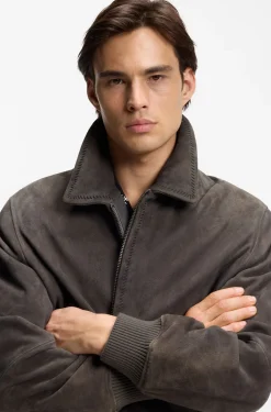 Extra Slim-Fit Jacke aus softem Veloursleder