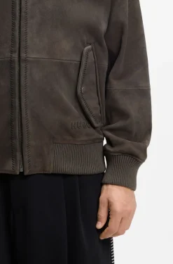 Extra Slim-Fit Jacke aus softem Veloursleder