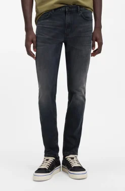 Extra Slim-Fit Jeans aus aschblauem Stretch-Denim