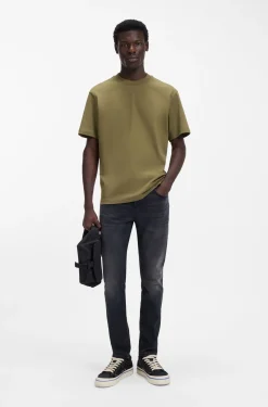 Extra Slim-Fit Jeans aus aschblauem Stretch-Denim