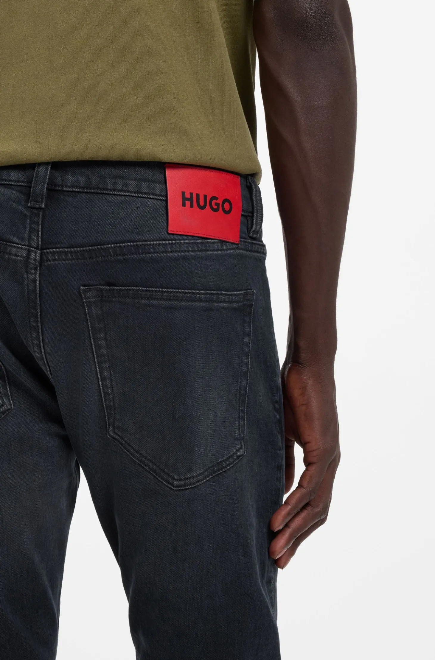 Extra Slim-Fit Jeans aus aschblauem Stretch-Denim