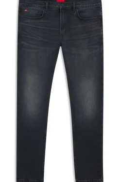 Extra Slim-Fit Jeans aus aschblauem Stretch-Denim