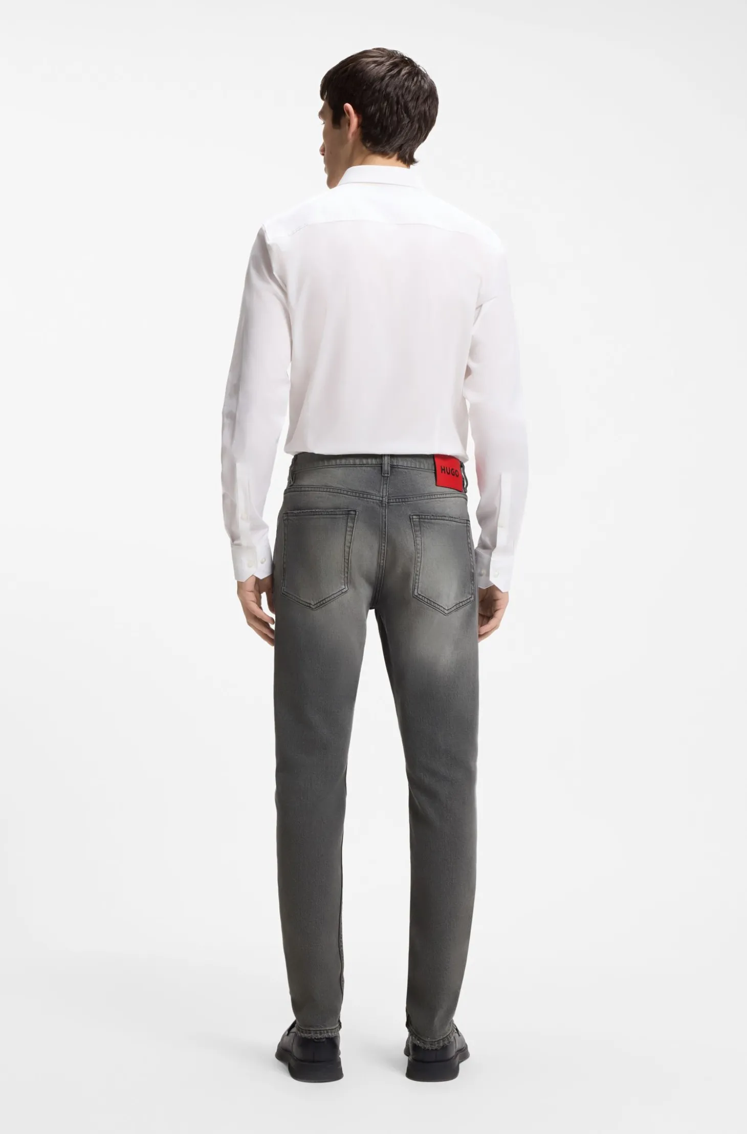 Extra Slim-Fit Jeans aus grauem, verwaschenem Stretch-Denim