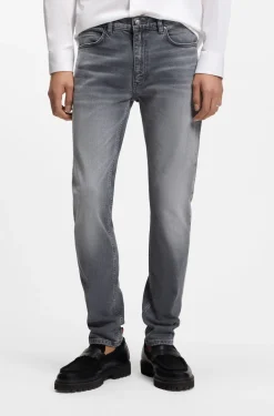 Extra Slim-Fit Jeans aus grauem Stretch-Denim