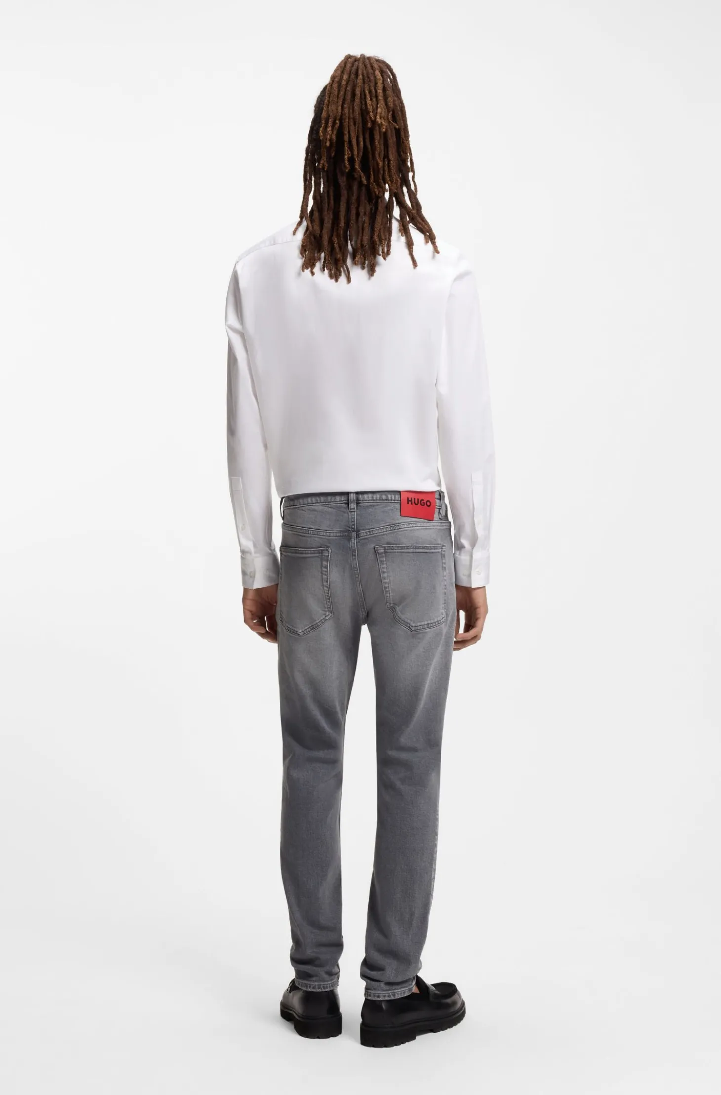 Extra Slim-Fit Jeans aus grauem Stretch-Denim