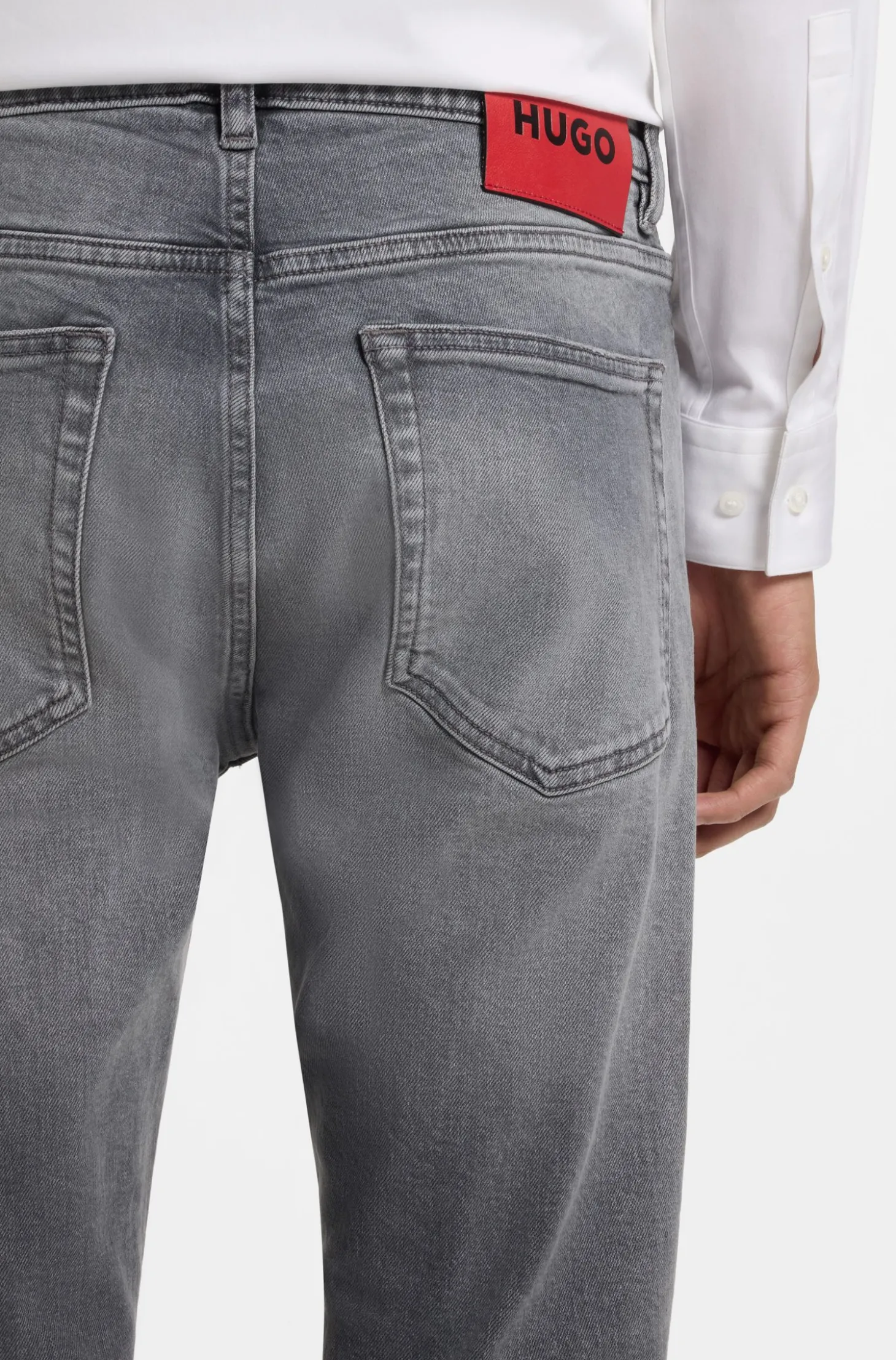 Extra Slim-Fit Jeans aus grauem Stretch-Denim