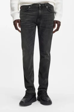 Extra Slim-Fit Jeans aus grauem Stretch-Denim