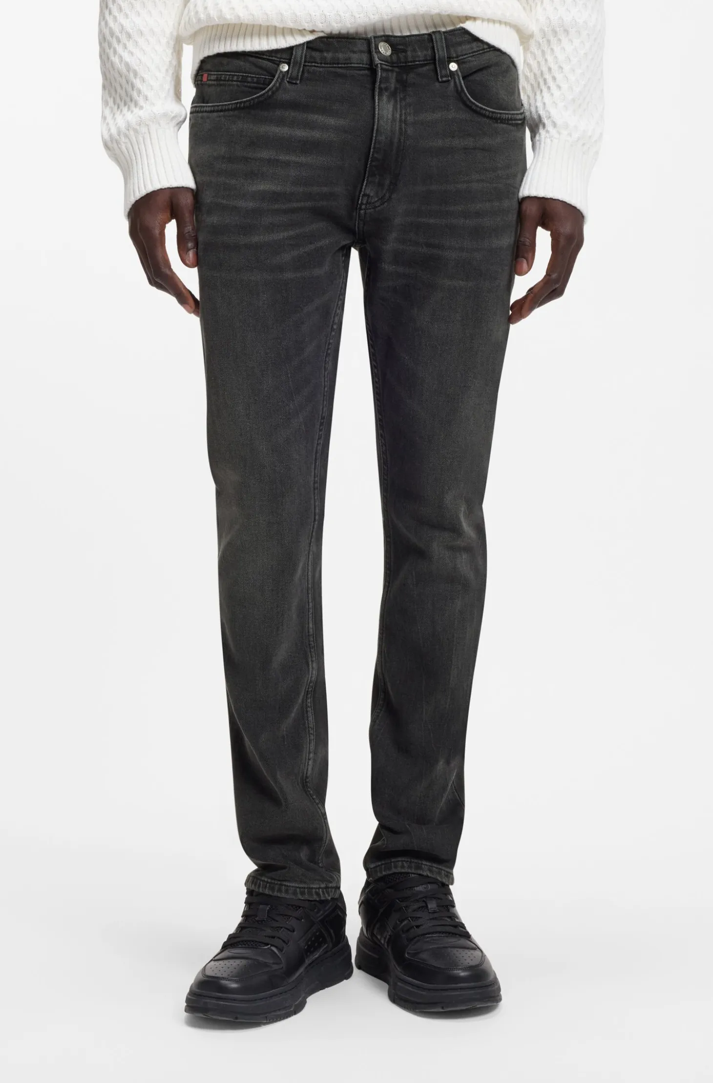 Extra Slim-Fit Jeans aus grauem Stretch-Denim