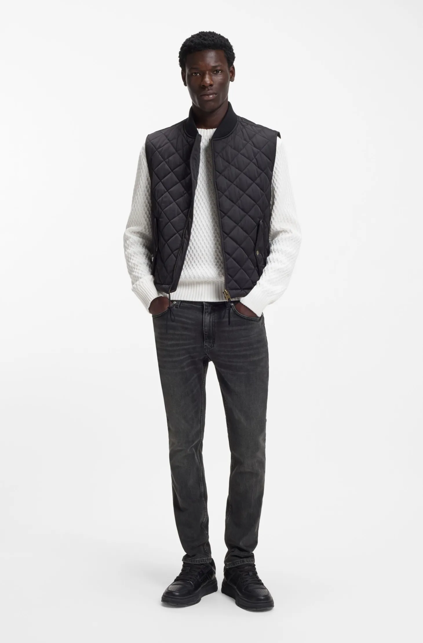 Extra Slim-Fit Jeans aus grauem Stretch-Denim