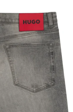 Extra Slim-Fit Jeans aus grauem Used-Denim